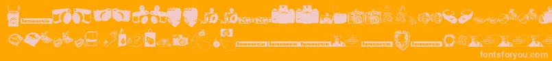 Lomonesia  Dingbats Font – Pink Fonts on Orange Background