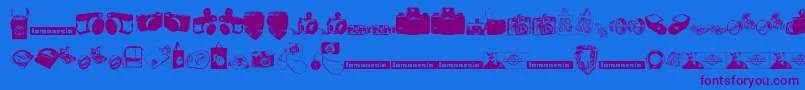 Lomonesia  Dingbats Font – Purple Fonts on Blue Background