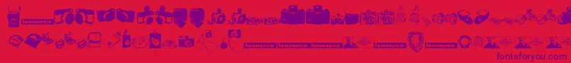 Lomonesia  Dingbats Font – Purple Fonts on Red Background