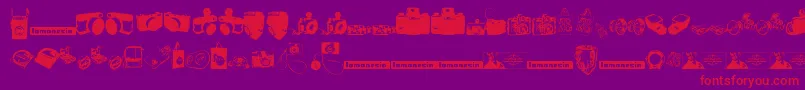 Lomonesia  Dingbats Font – Red Fonts on Purple Background