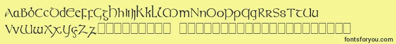 フォントCeltic – 黒い文字の黄色い背景