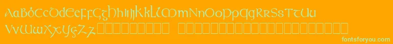 Celtic Font – Green Fonts on Orange Background
