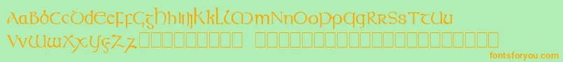 Celtic Font – Orange Fonts on Green Background