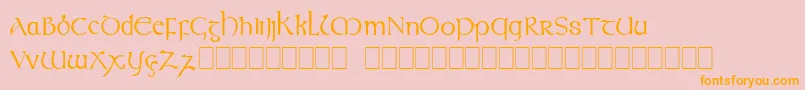 Celtic Font – Orange Fonts on Pink Background