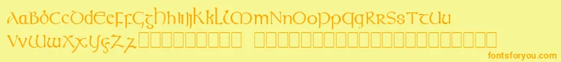 Celtic Font – Orange Fonts on Yellow Background
