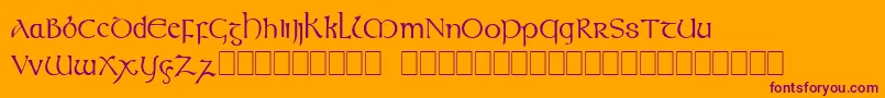 Celtic Font – Purple Fonts on Orange Background