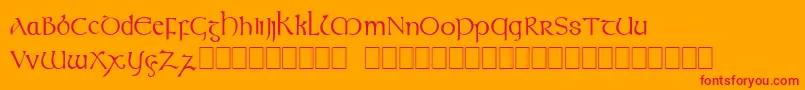 Celtic Font – Red Fonts on Orange Background