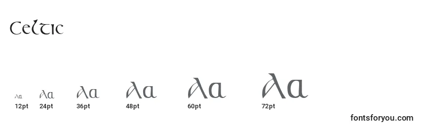 Размеры шрифта Celtic