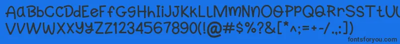 Lompo Font – Black Fonts on Blue Background