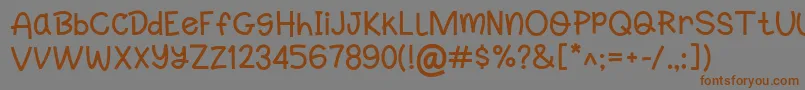 Lompo-Schriftart – Braune Schriften auf grauem Hintergrund