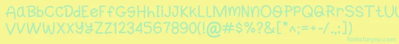 Lompo Font – Green Fonts on Yellow Background