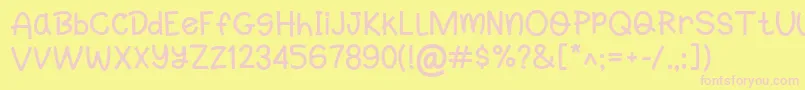 Lompo Font – Pink Fonts on Yellow Background