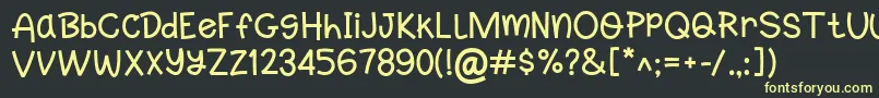 フォントLompo – 黒い背景に黄色の文字