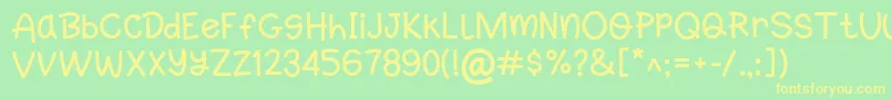 Lompo Font – Yellow Fonts on Green Background