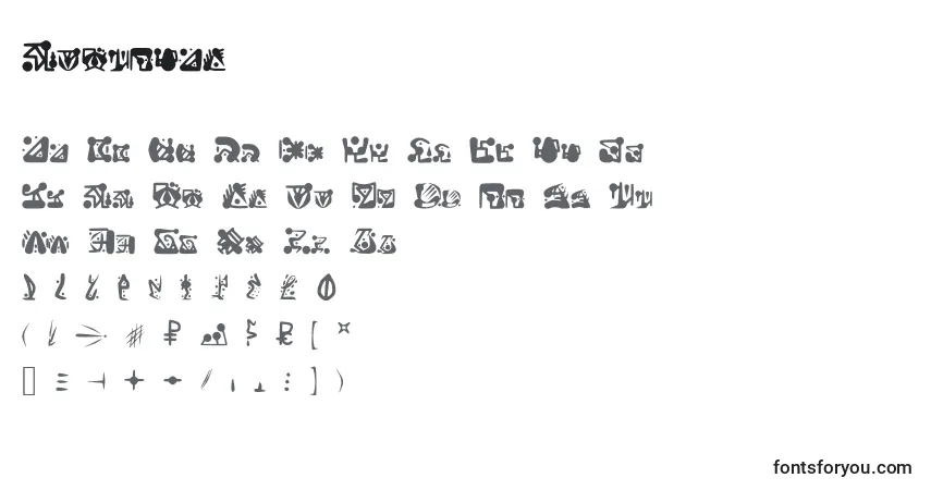 Schriftart Lomtrian – Alphabet, Zahlen, spezielle Symbole
