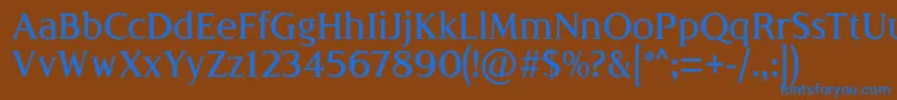 LondiniaMedium-fontti – siniset fontit ruskealla taustalla
