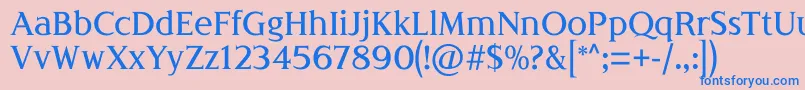 フォントLondiniaMedium – ピンクの背景に青い文字