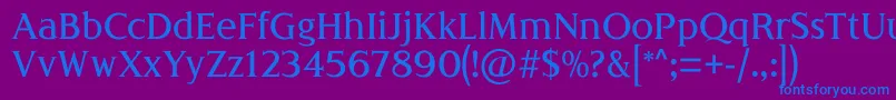 LondiniaMedium-Schriftart – Blaue Schriften auf violettem Hintergrund