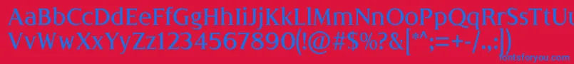 LondiniaMedium-Schriftart – Blaue Schriften auf rotem Hintergrund