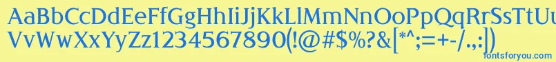 LondiniaMedium Font – Blue Fonts on Yellow Background