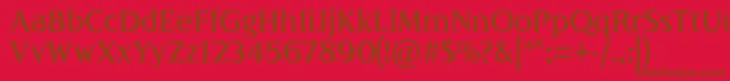 フォントLondiniaMedium – 赤い背景に茶色の文字