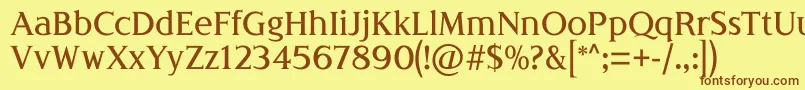 LondiniaMedium Font – Brown Fonts on Yellow Background