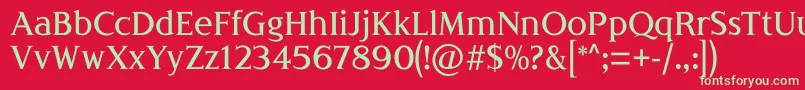 フォントLondiniaMedium – 赤い背景に緑の文字