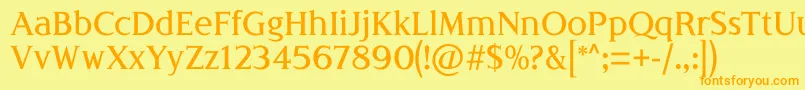 LondiniaMedium-fontti – oranssit fontit keltaisella taustalla