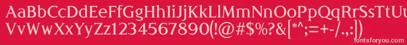 LondiniaMedium-fontti – vaaleanpunaiset fontit punaisella taustalla