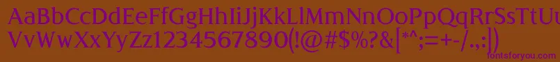 LondiniaMedium Font – Purple Fonts on Brown Background