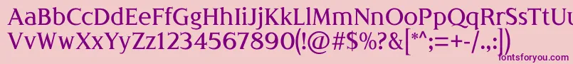 フォントLondiniaMedium – ピンクの背景に紫のフォント