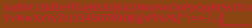 フォントLondiniaMedium – 赤い文字が茶色の背景にあります。