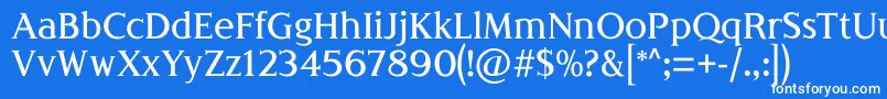 LondiniaMedium-fontti – valkoiset fontit sinisellä taustalla