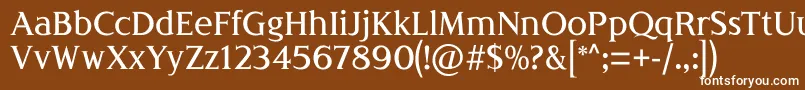 フォントLondiniaMedium – 茶色の背景に白い文字