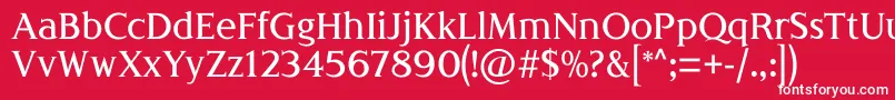LondiniaMedium-fontti – valkoiset fontit punaisella taustalla