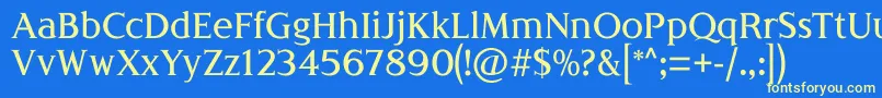 LondiniaMedium-fontti – keltaiset fontit sinisellä taustalla