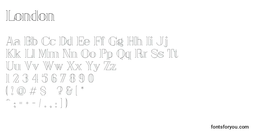 Schriftart London (132853) – Alphabet, Zahlen, spezielle Symbole