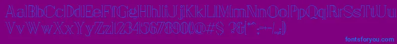Czcionka London – niebieskie czcionki na fioletowym tle