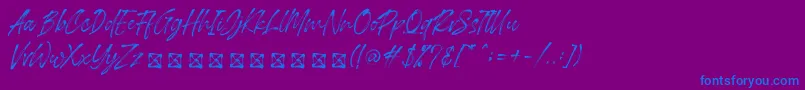 Londoner Font – Blue Fonts on Purple Background