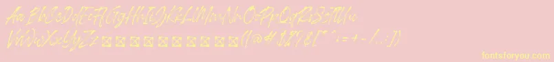 Londoner Font – Yellow Fonts on Pink Background