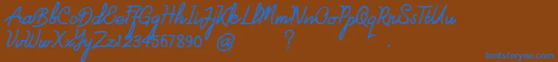 londonline Font – Blue Fonts on Brown Background