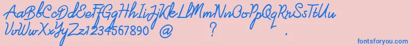 londonline Font – Blue Fonts on Pink Background