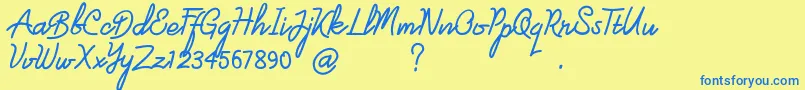 londonline Font – Blue Fonts on Yellow Background