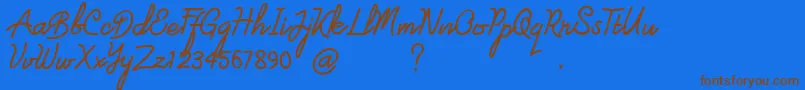londonline Font – Brown Fonts on Blue Background