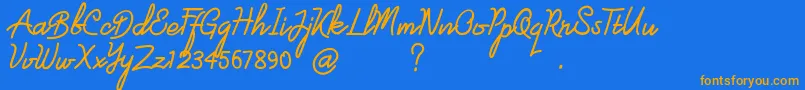 londonline Font – Orange Fonts on Blue Background