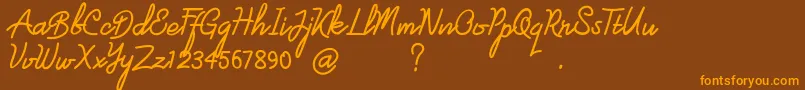 londonline Font – Orange Fonts on Brown Background