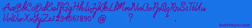 londonline Font – Purple Fonts on Blue Background