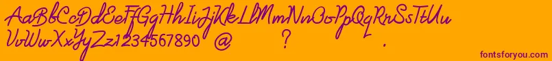 londonline Font – Purple Fonts on Orange Background