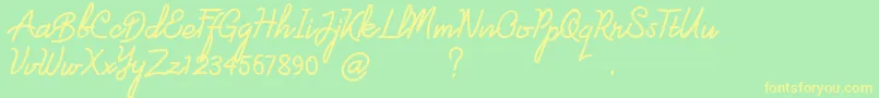 londonline Font – Yellow Fonts on Green Background