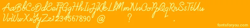 londonline Font – Yellow Fonts on Orange Background